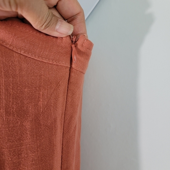 By Together + Collection Women's Dusty Pink Linen Blend Tank Romper Sz S Pocket - Picture 6 of 11